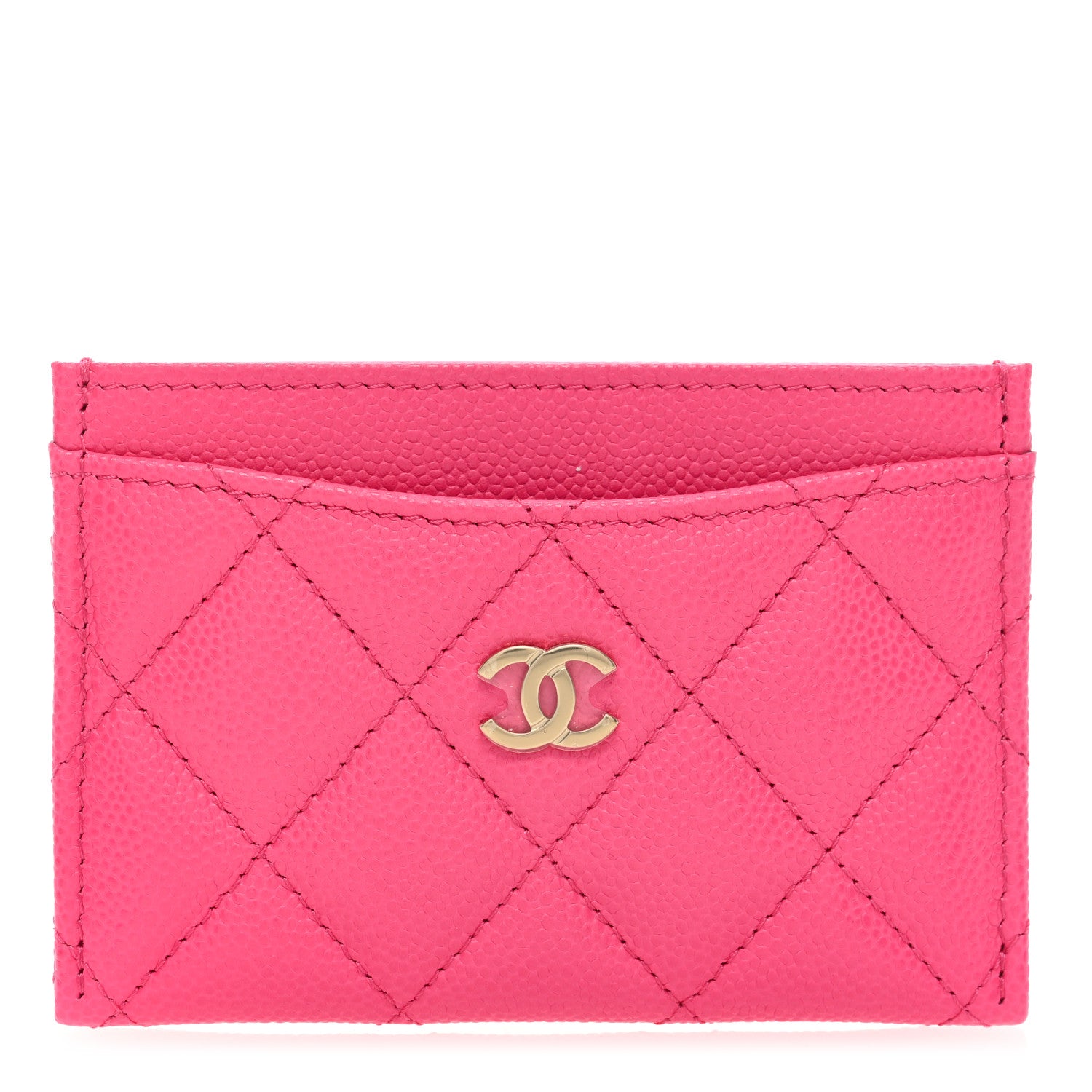 Chanel Caviar Quilted Card Holder Pink 1 of 7