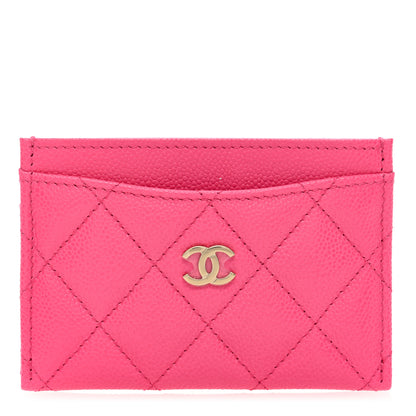 Chanel Caviar Quilted Card Holder Pink 1 of 7