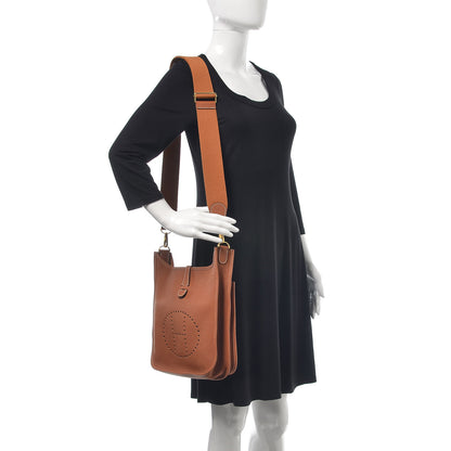 Hermes Taurillon Clemence Evelyne III PM Gold 2 of 9