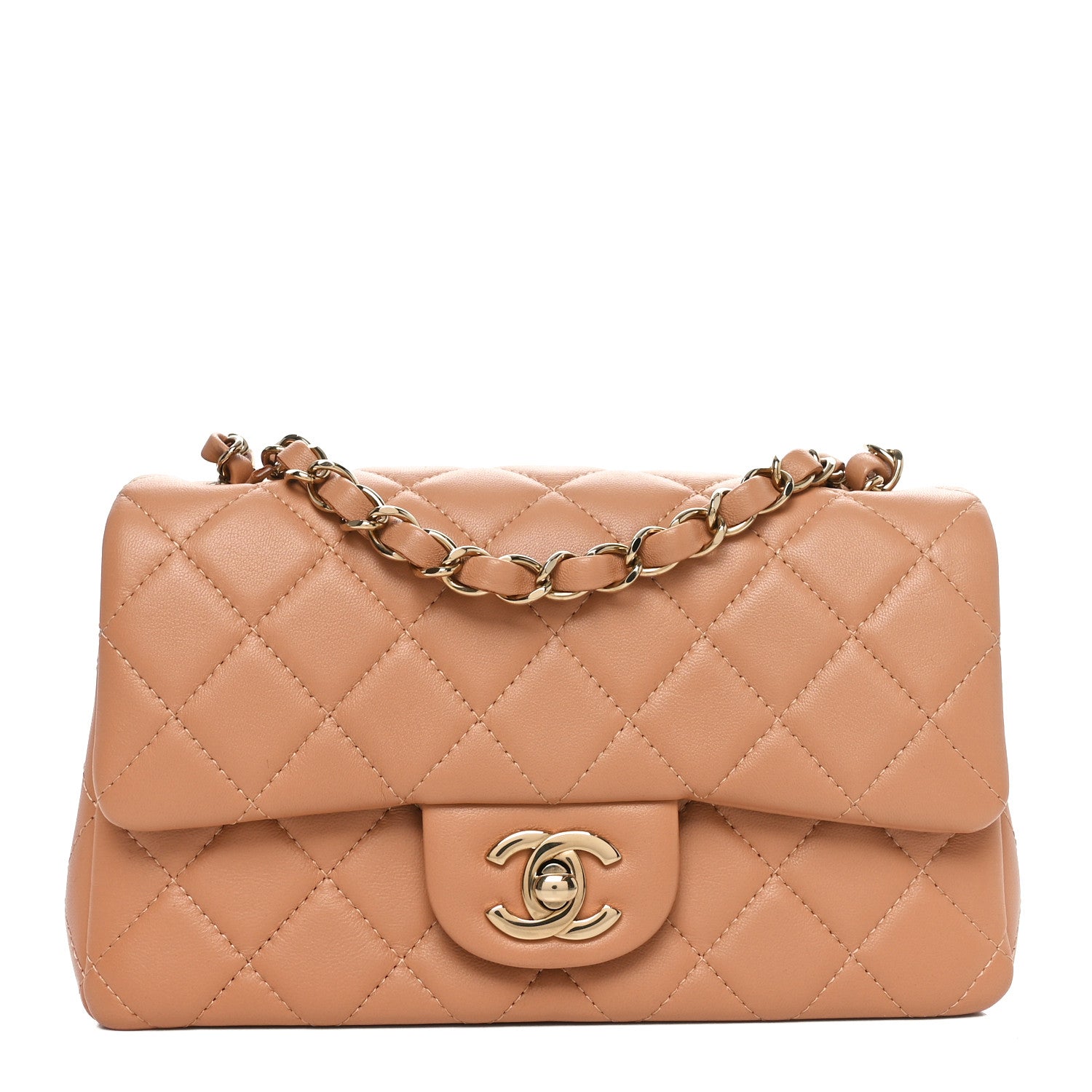 Chanel Lambskin Quilted Mini Rectangular Flap Brown 1 of 10