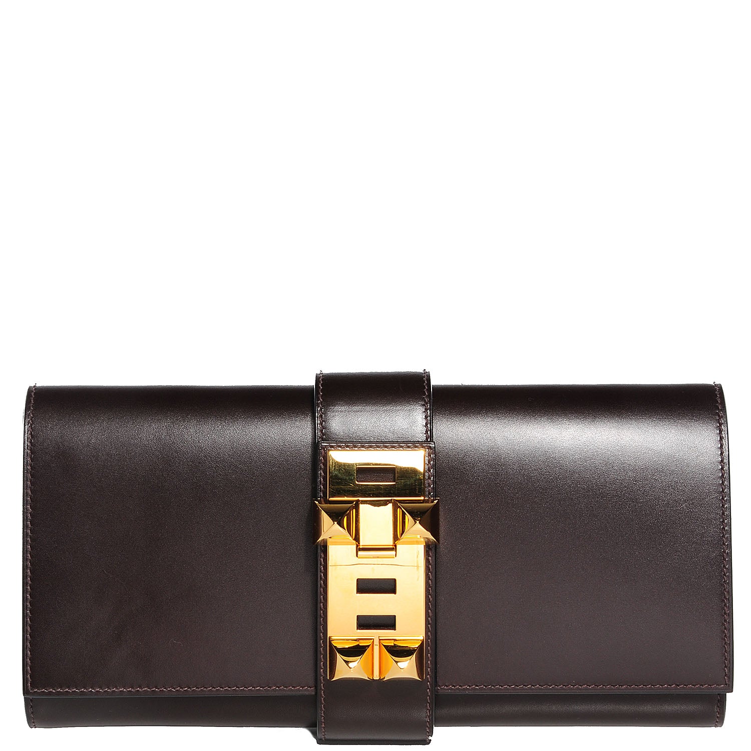 Hermes Chamonix Medor 29 Clutch Chocolate 1 of 9