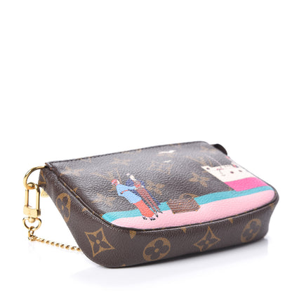 Louis Vuitton Monogram 2016 Christmas Animation Mini Pochette Accessories Rose Ballerine 4 of 7