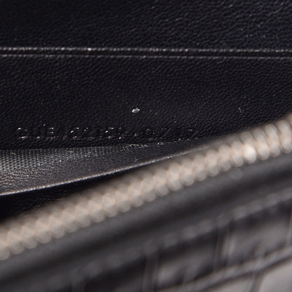 Saint Laurent Calfskin Crocodile Embossed Kate Monogram Tassel Chain Wallet Black 7 of 7