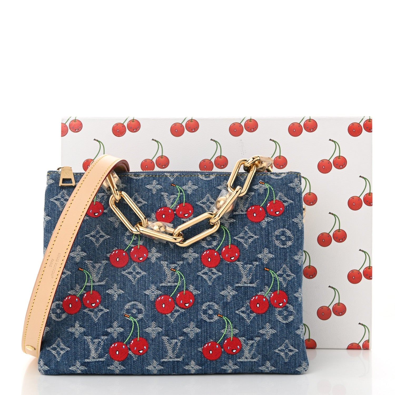 Louis Vuitton LV X TM Monogram Denim Cerises Coussin PM Blue