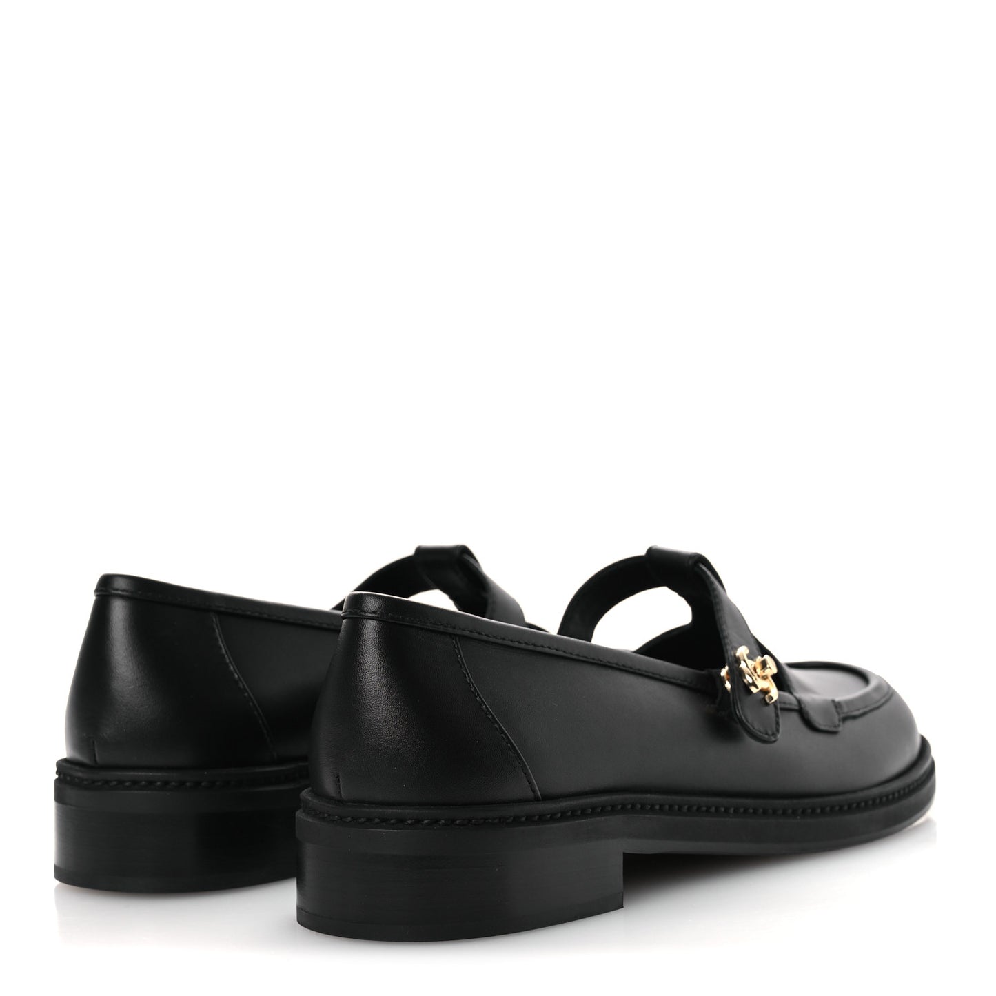 Calfskin CC Turnlock Moccasins 40 Black