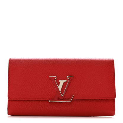 Louis Vuitton Taurillon Capucines Wallet Rubis 1 of 9