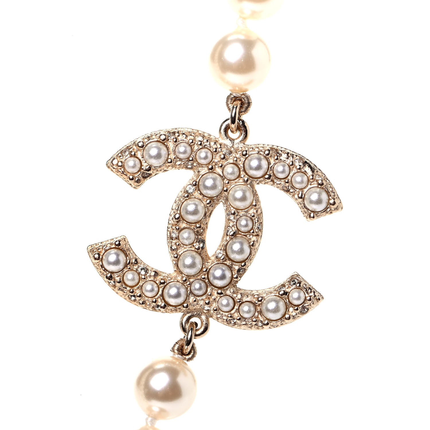 Chanel Pearl CC 100th Anniversary Necklace Light Gold 3 of 7