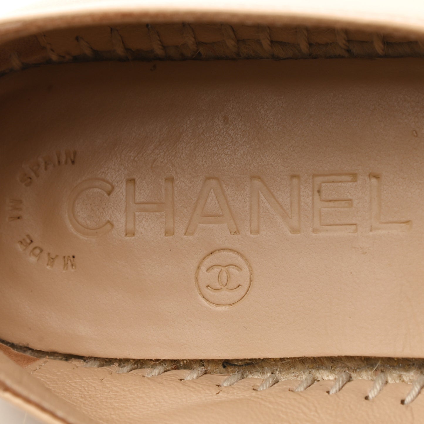 Lambskin CC Espadrilles 37 Beige Black