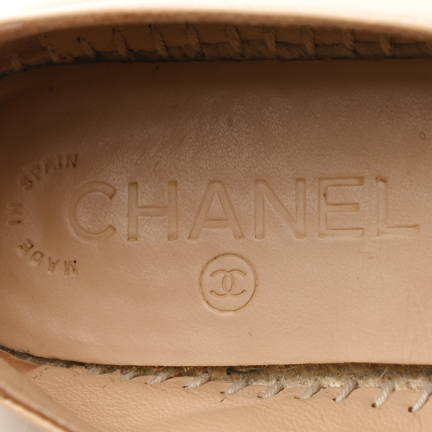 Chanel Lambskin CC Espadrilles 37 Beige Black 8 of 10