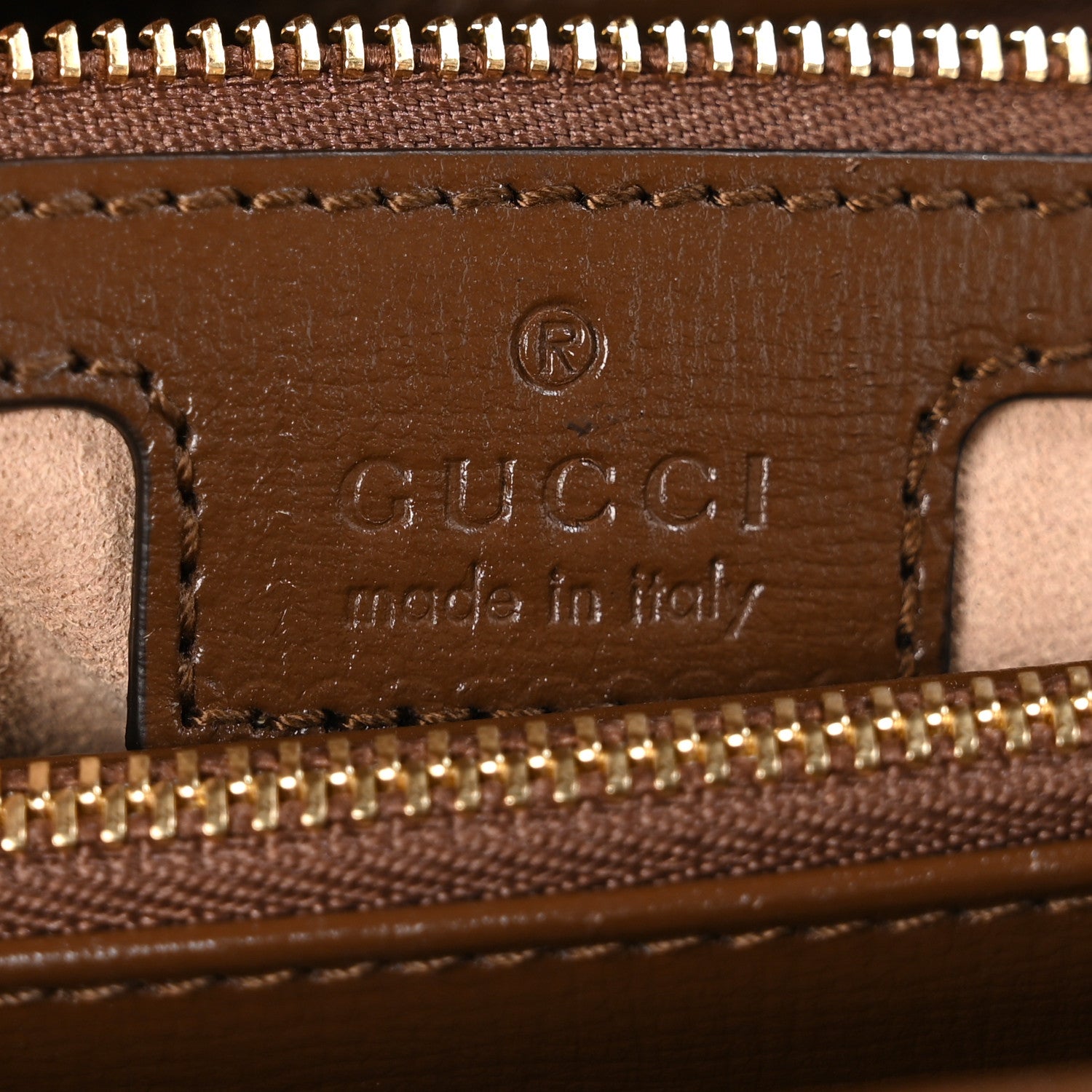 Gucci GG Supreme Monogram Calfskin Medium Horsebit 1955 Top Handle Bag Beige Ebony Brown Sugar 7 of 10