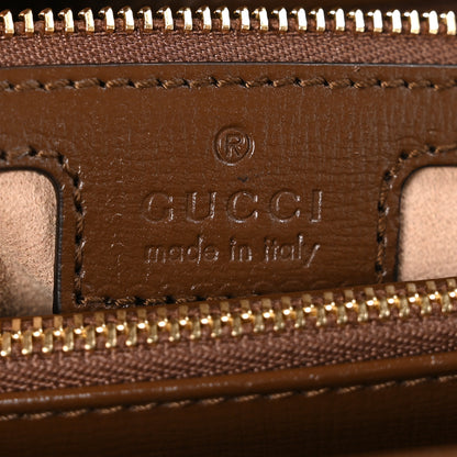 Gucci GG Supreme Monogram Calfskin Medium Horsebit 1955 Top Handle Bag Beige Ebony Brown Sugar 7 of 10