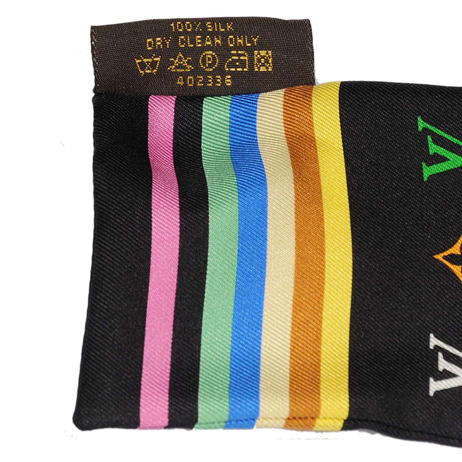 Louis Vuitton Silk Monogram Multicolor Bandeau Black 4 of 4