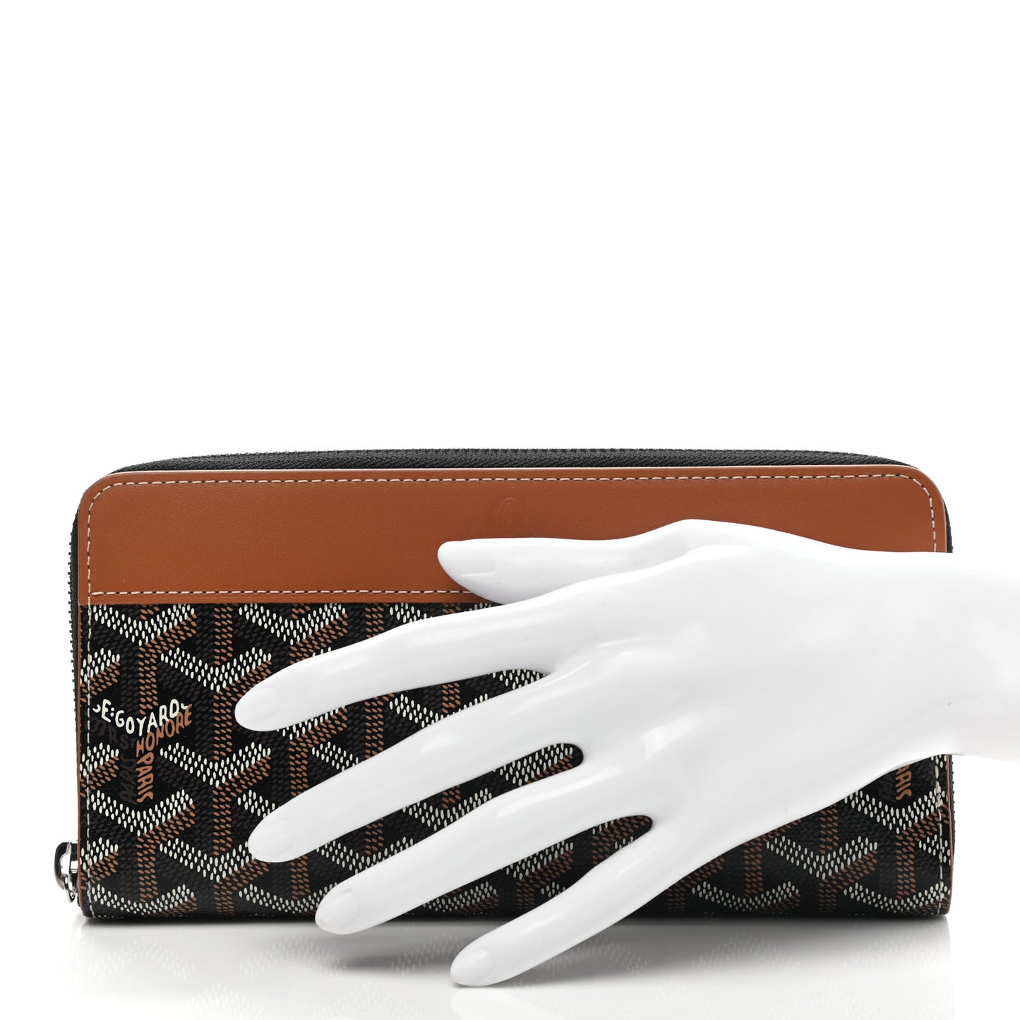 Goyardine Matignon Zip Around GM Wallet Black Gold