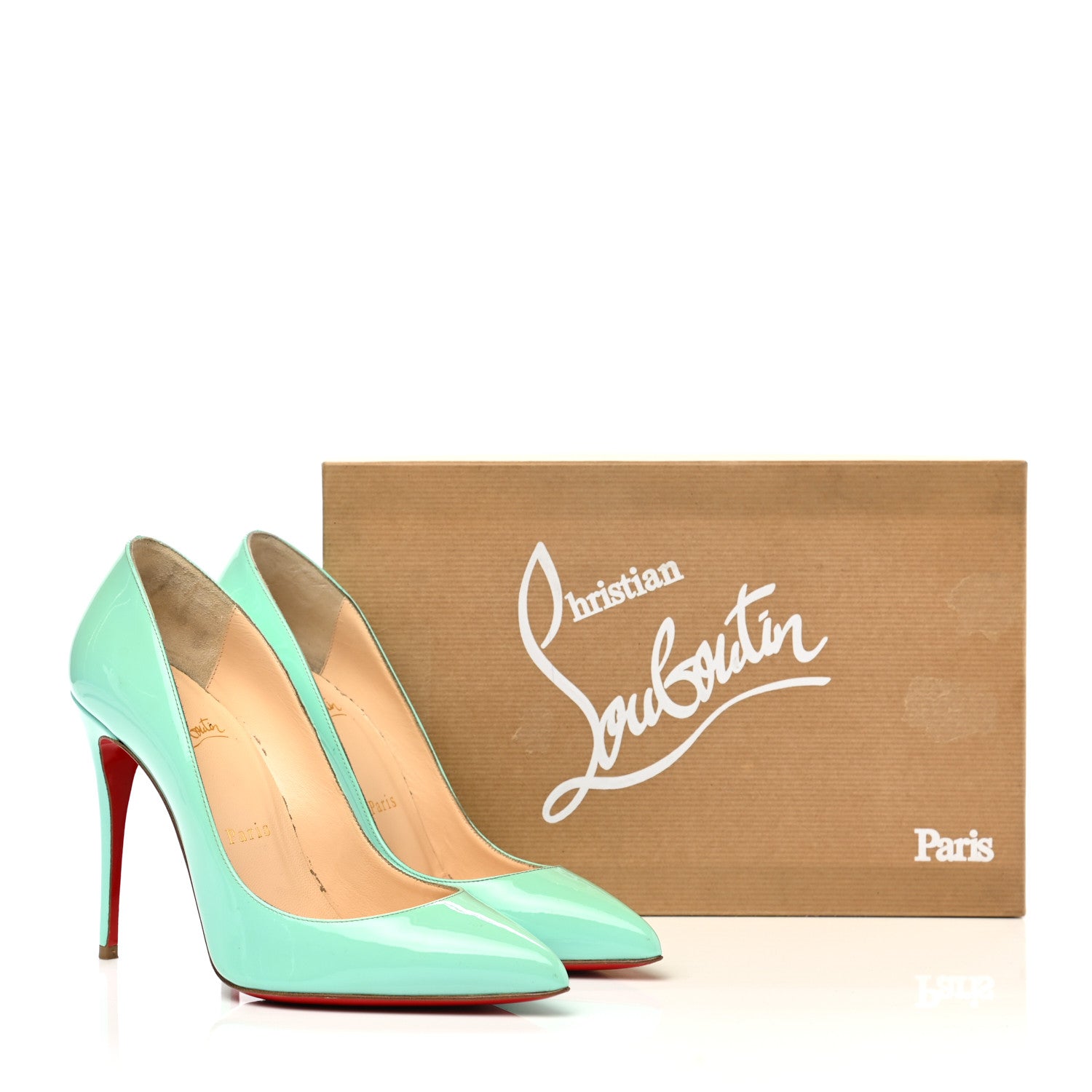 Christian Louboutin Patent Pigalle Follies 100 Pumps 37 Opaline 8 of 8