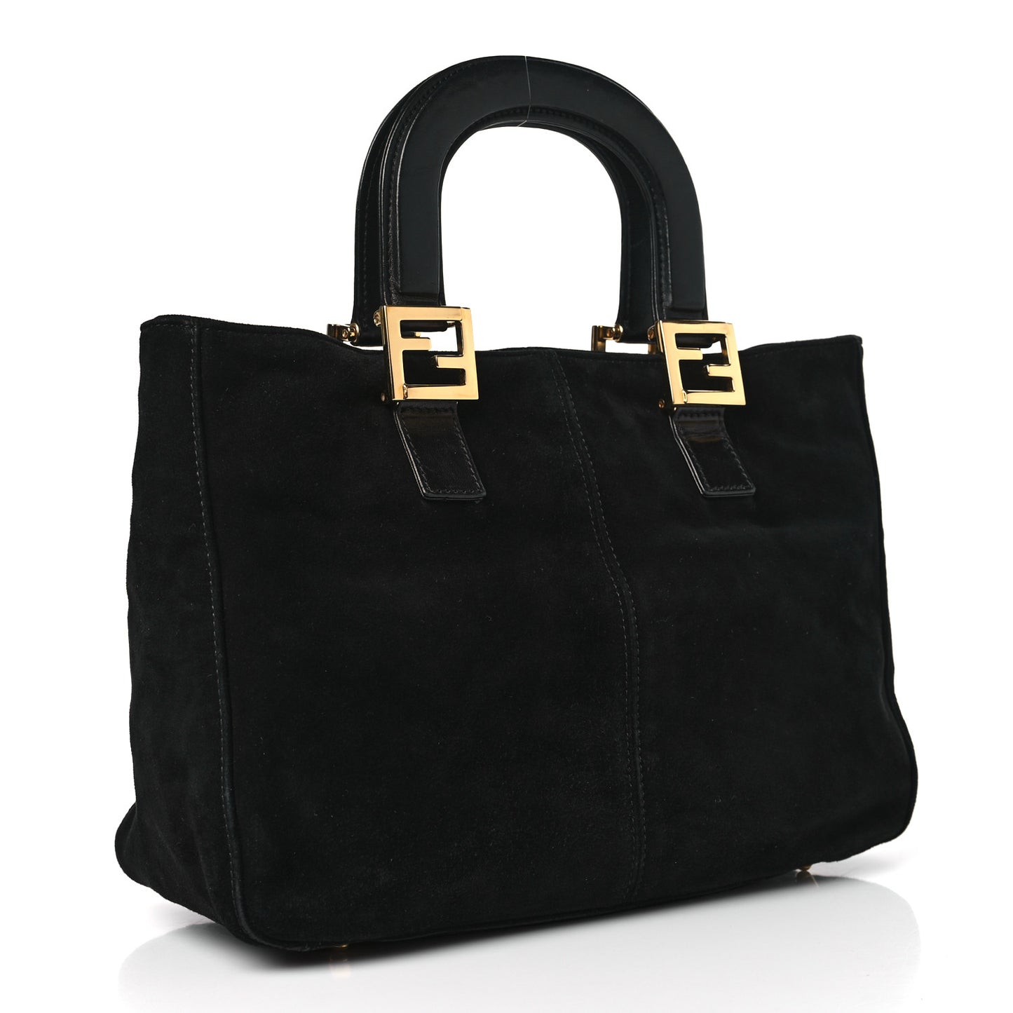 Suede Calfskin Holdall Tote Black