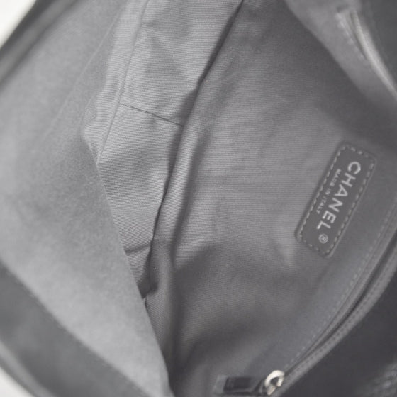 Iridescent Calfskin Glint Messenger Flap Black