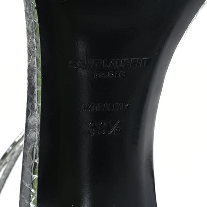 Saint Laurent Snakeskin Robbin 105 Strappy Silver 6 of 8