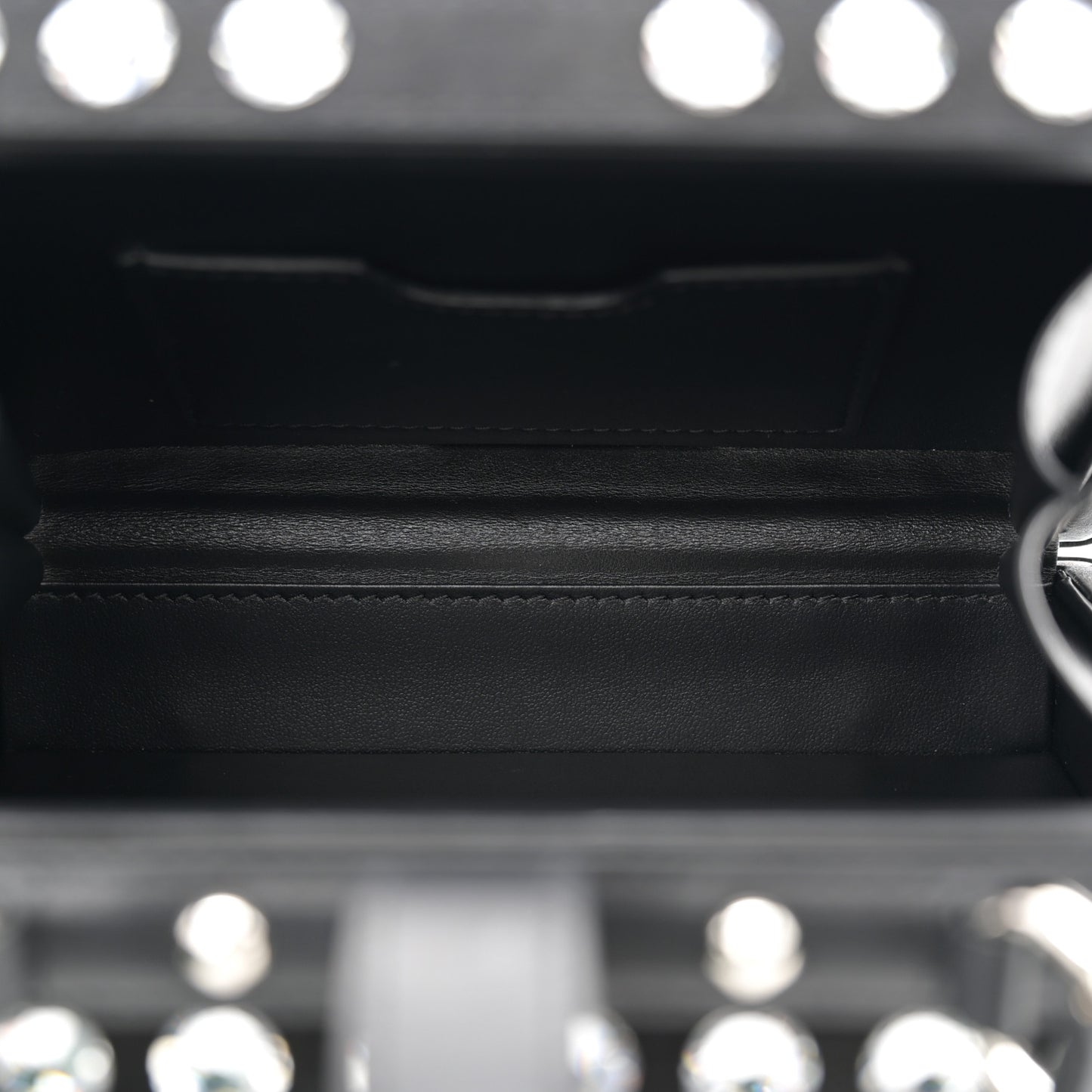 Suede Crystal Embellished Lily Box Bag Black