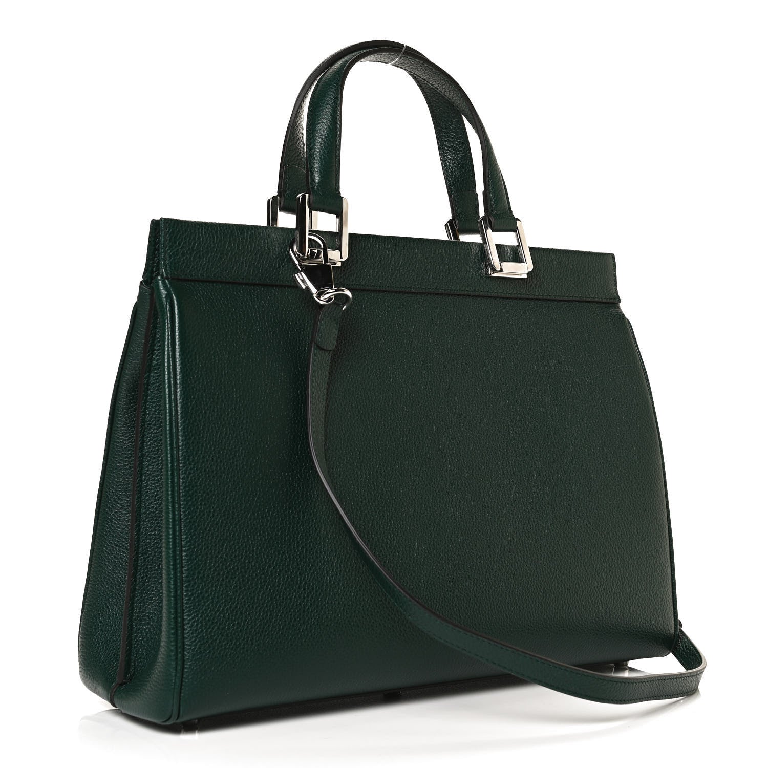Gucci Grainy Calfskin Medium Zumi Top Handle Bag Vintage Green 2 of 12