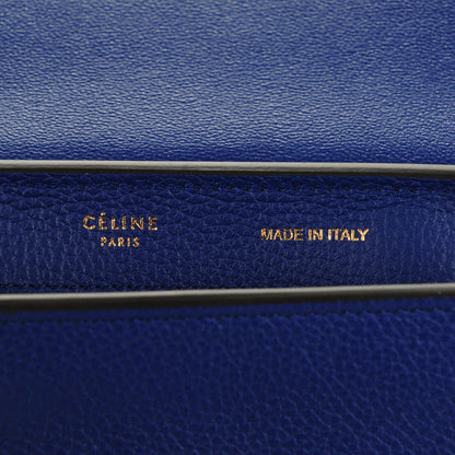 Celine Drummed Calfskin Suede Small Trapeze Indigo 5 of 7