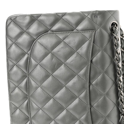 Chanel Metallic Calfskin Quilted Jumbo Double Flap Silver 13 of 14