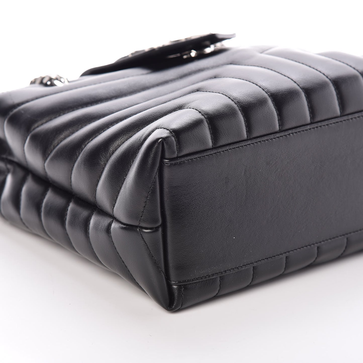 Calfskin Y Quilted Monogram Small Loulou Shopper Black