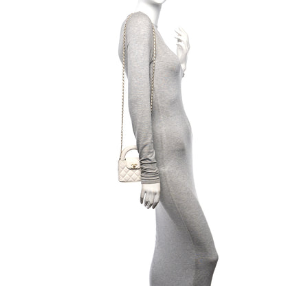 Chanel Shiny Aged Calfskin Quilted Mini Nano Kelly Shopper White 2 of 11