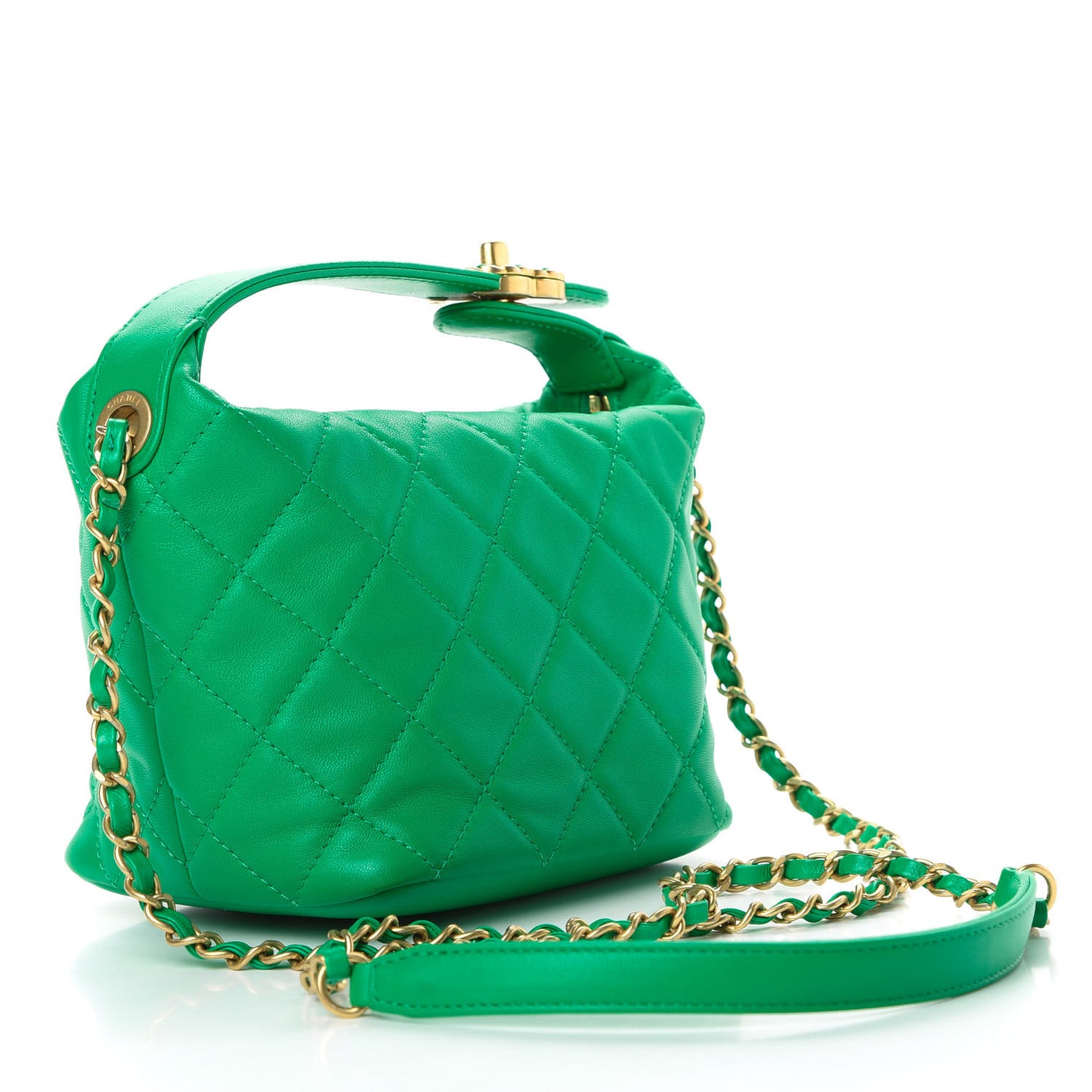 Lambskin Quilted Small Perfect Meeting Hobo Green