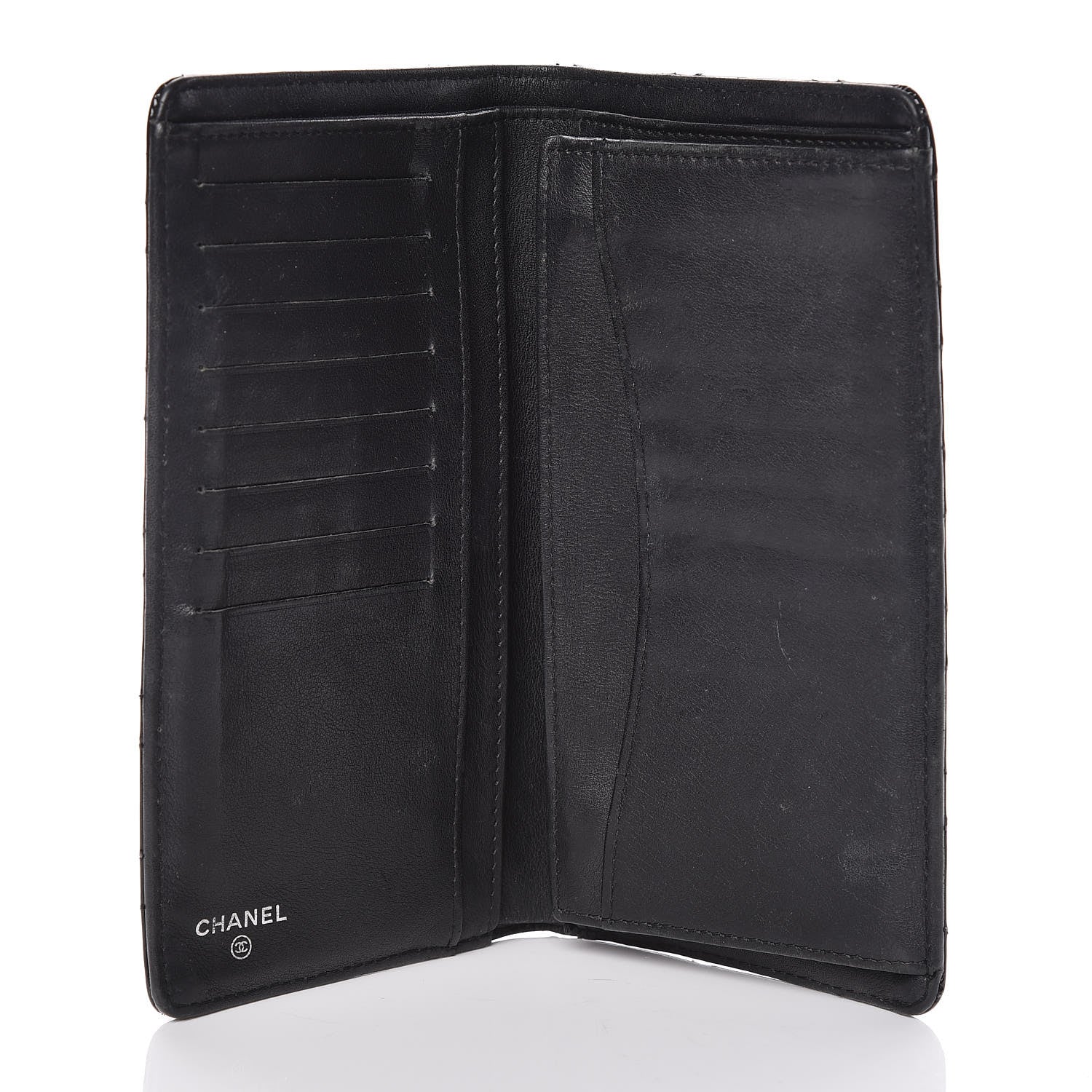 Chanel Patent Quilted Yen Wallet Black 7 of 13