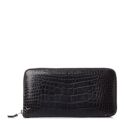 Hermes Shiny Alligator Azap Wallet Graphite 1 of 10