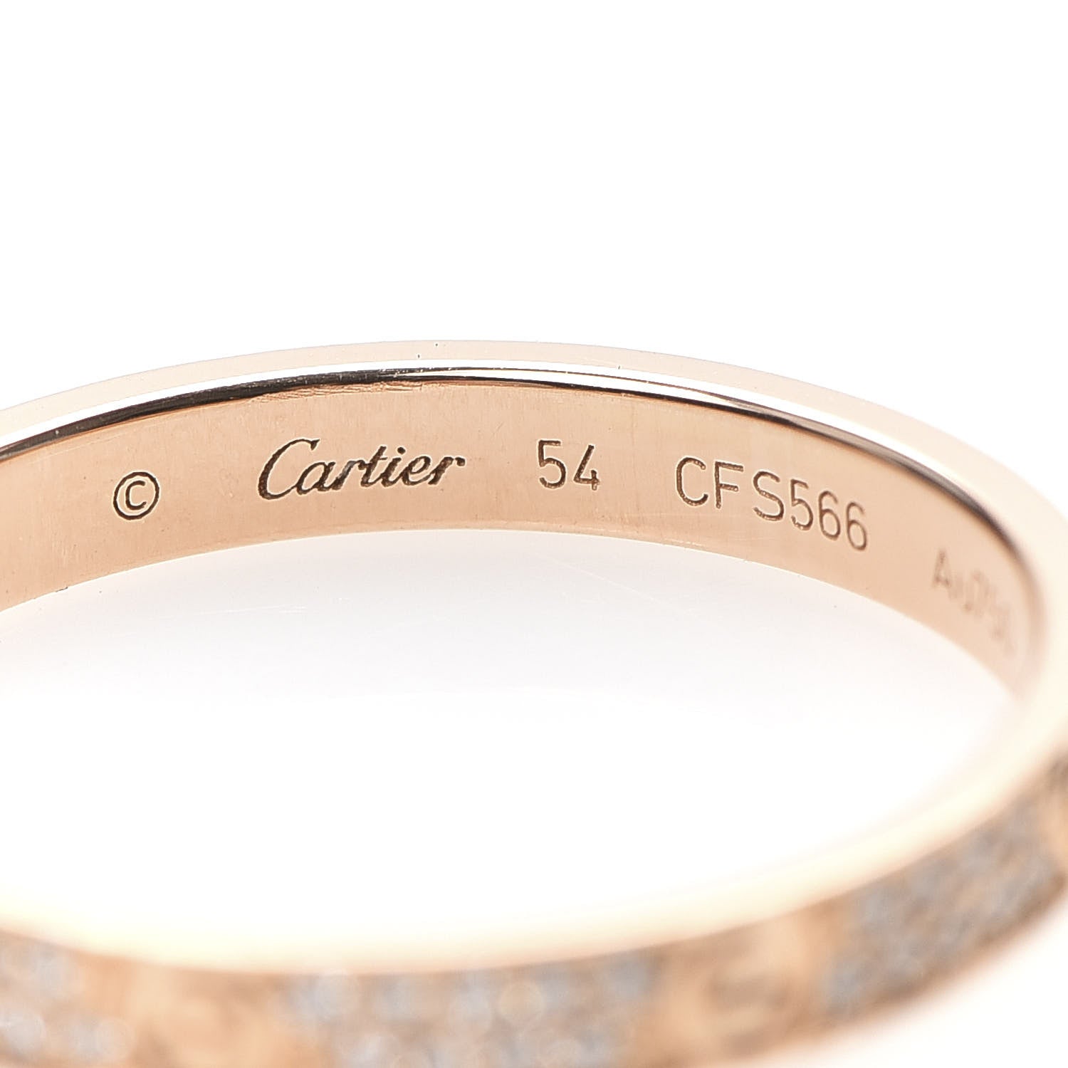 Cartier 18K Pink Gold Diamond 2.6mm LOVE Paved Band Ring 54 6.75 4 of 7