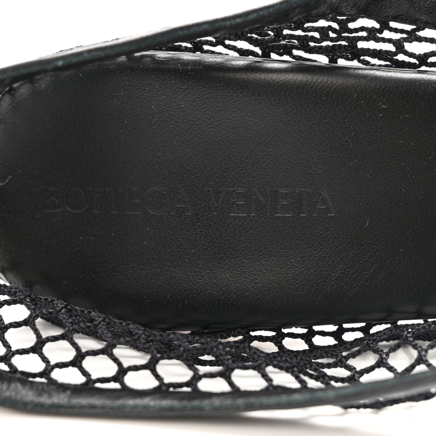 Mesh Nappa Chunky Chain Sandals 40 Black