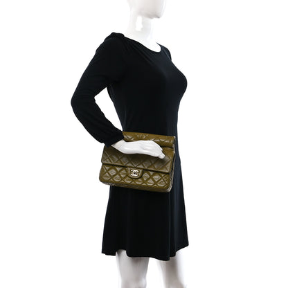 Chanel Crumpled Calfskin Quilted Clutch Green 2 of 11