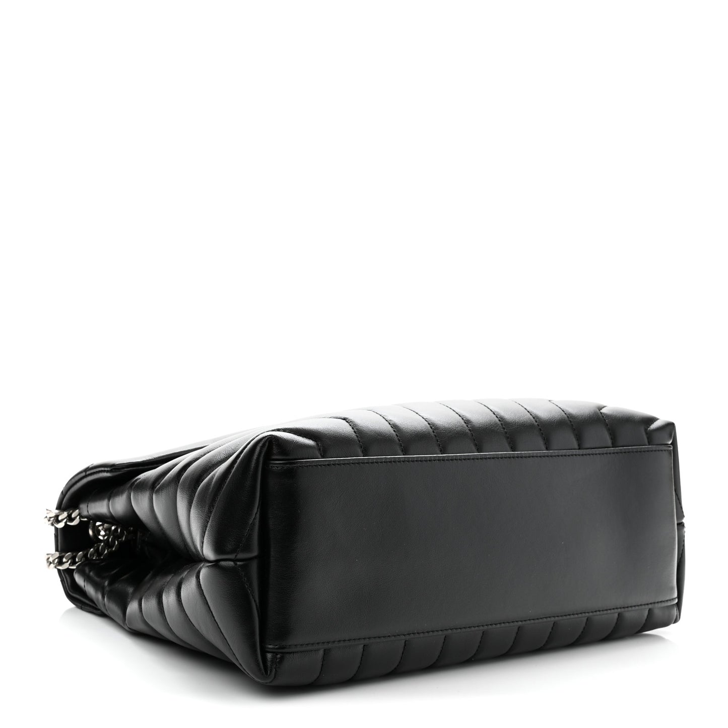 Calfskin Y Quilted Monogram Medium Loulou Chain Satchel Black