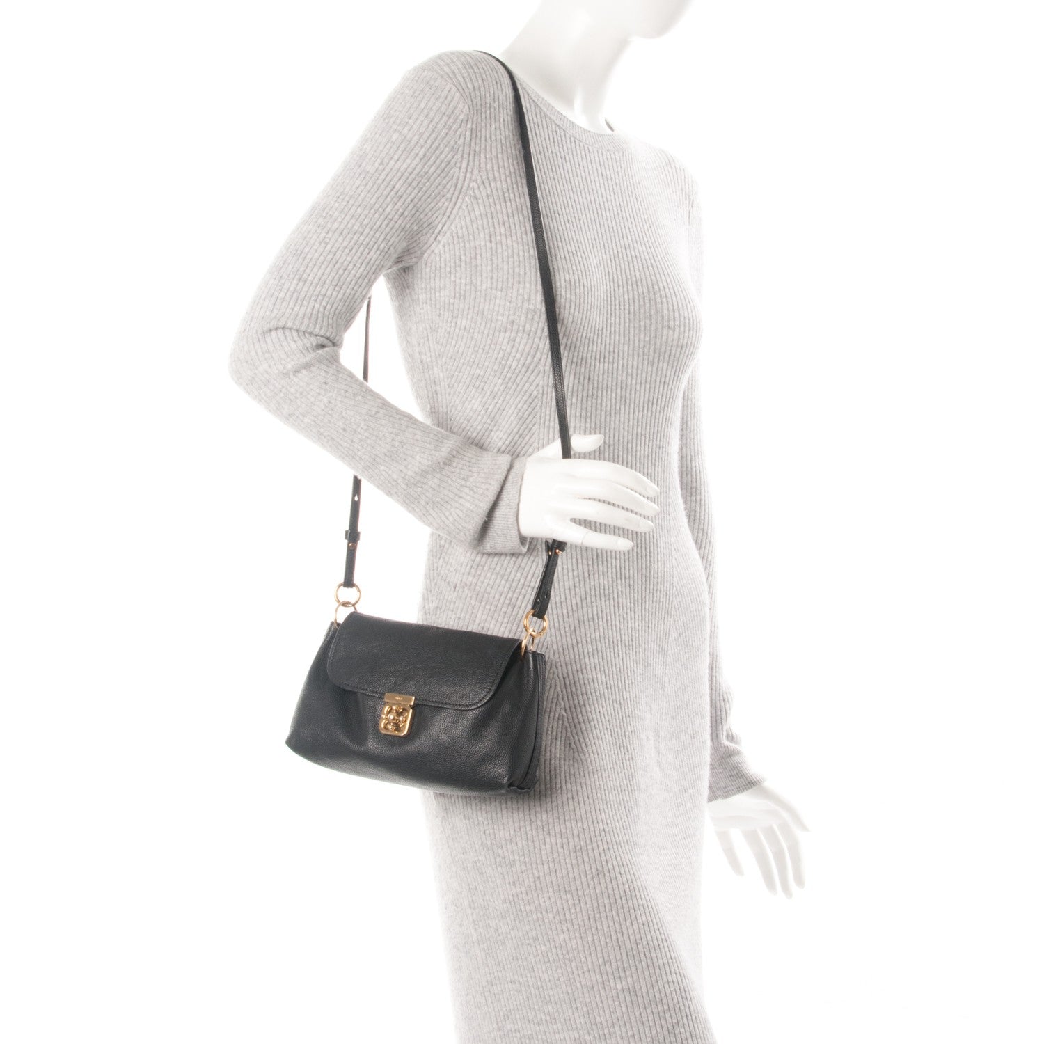 Chloe Goatskin Elsie Crossbody Bag Black 2 of 7