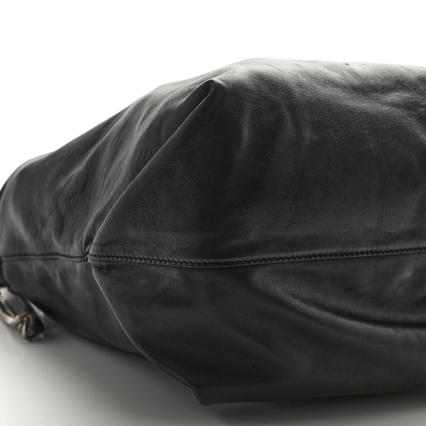 Lambskin Teddy Drawstring Bag Black