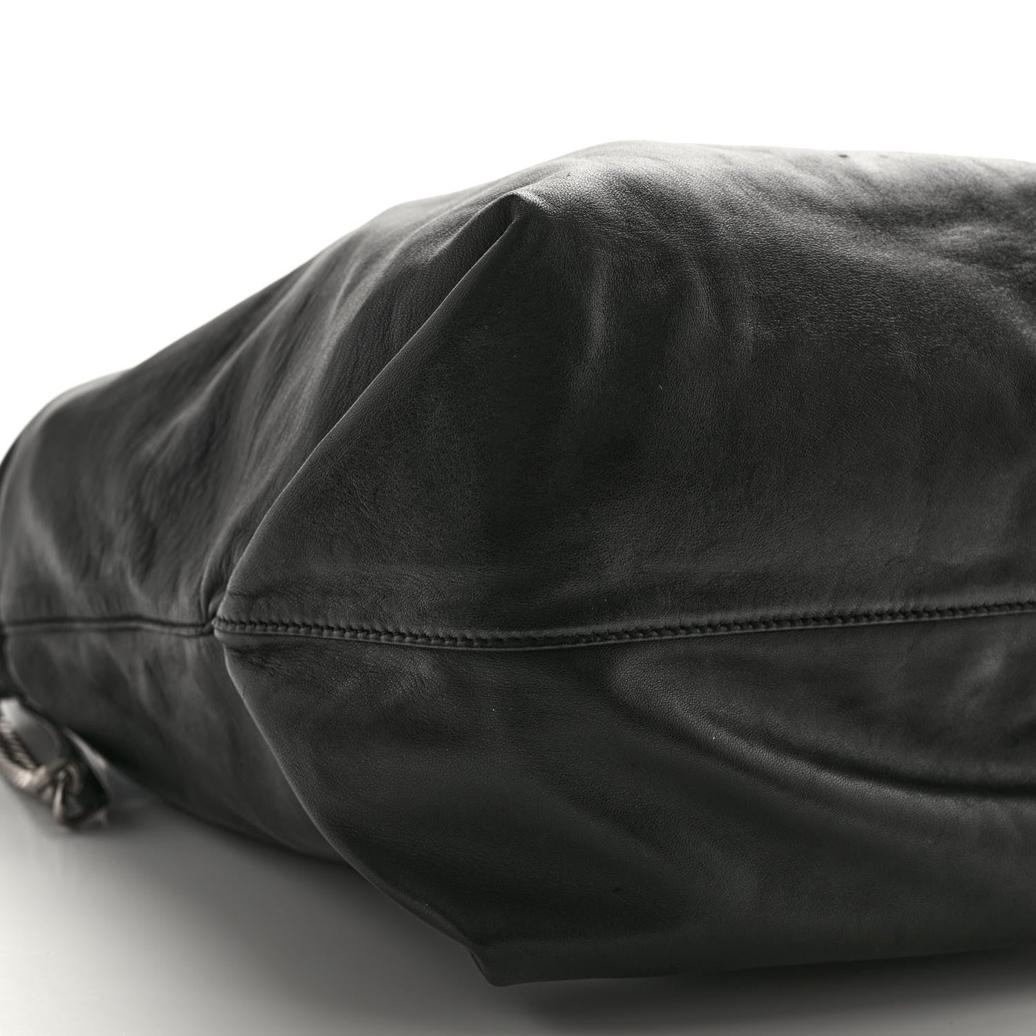 Saint Laurent Lambskin Teddy Drawstring Bag Black 10 of 11