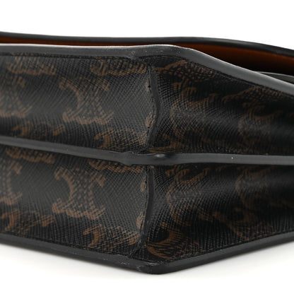 Celine Triomphe Canvas Lambskin Wallet On Strap Tan 8 of 10