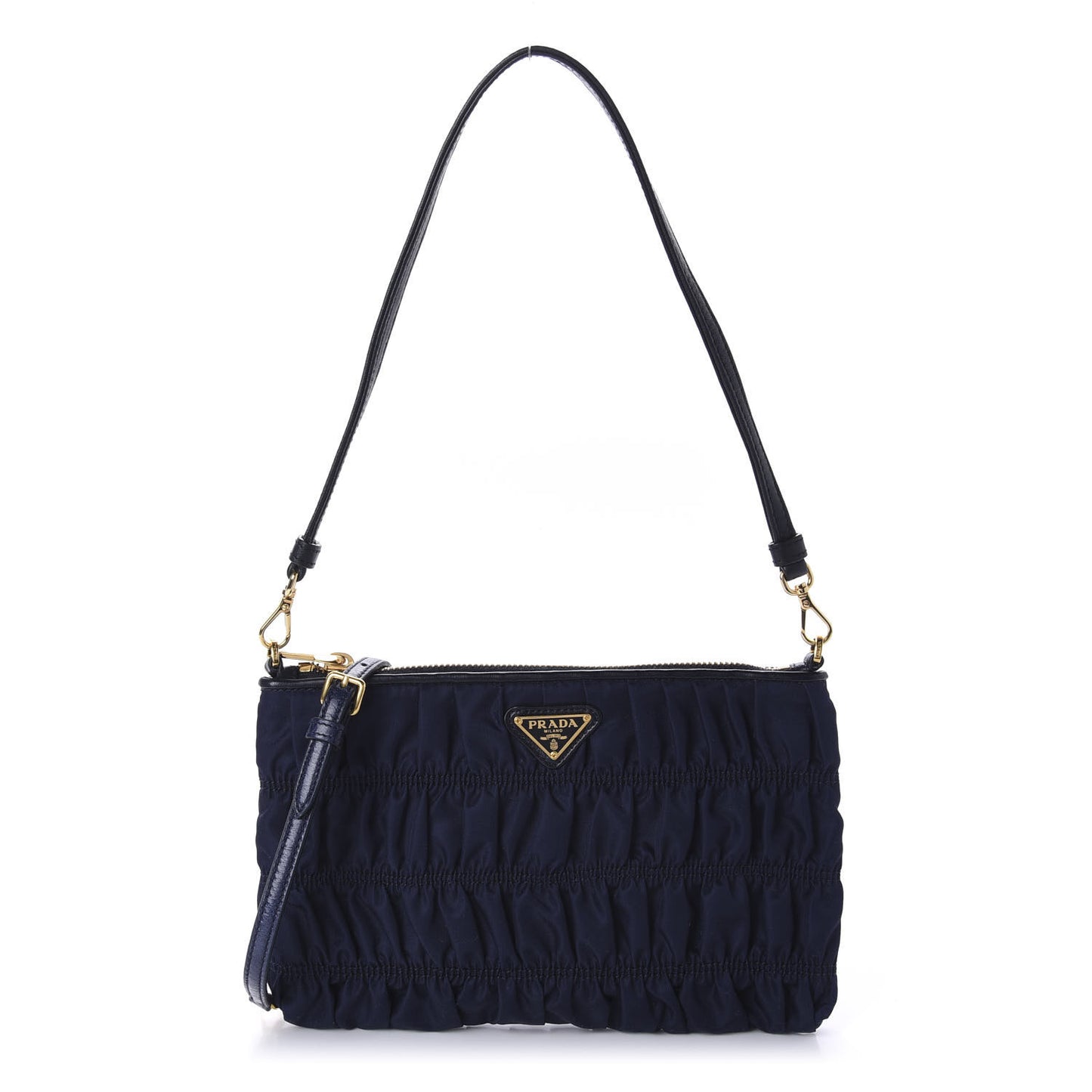 Tessuto Nylon Gaufre Shoulder Bag Baltico