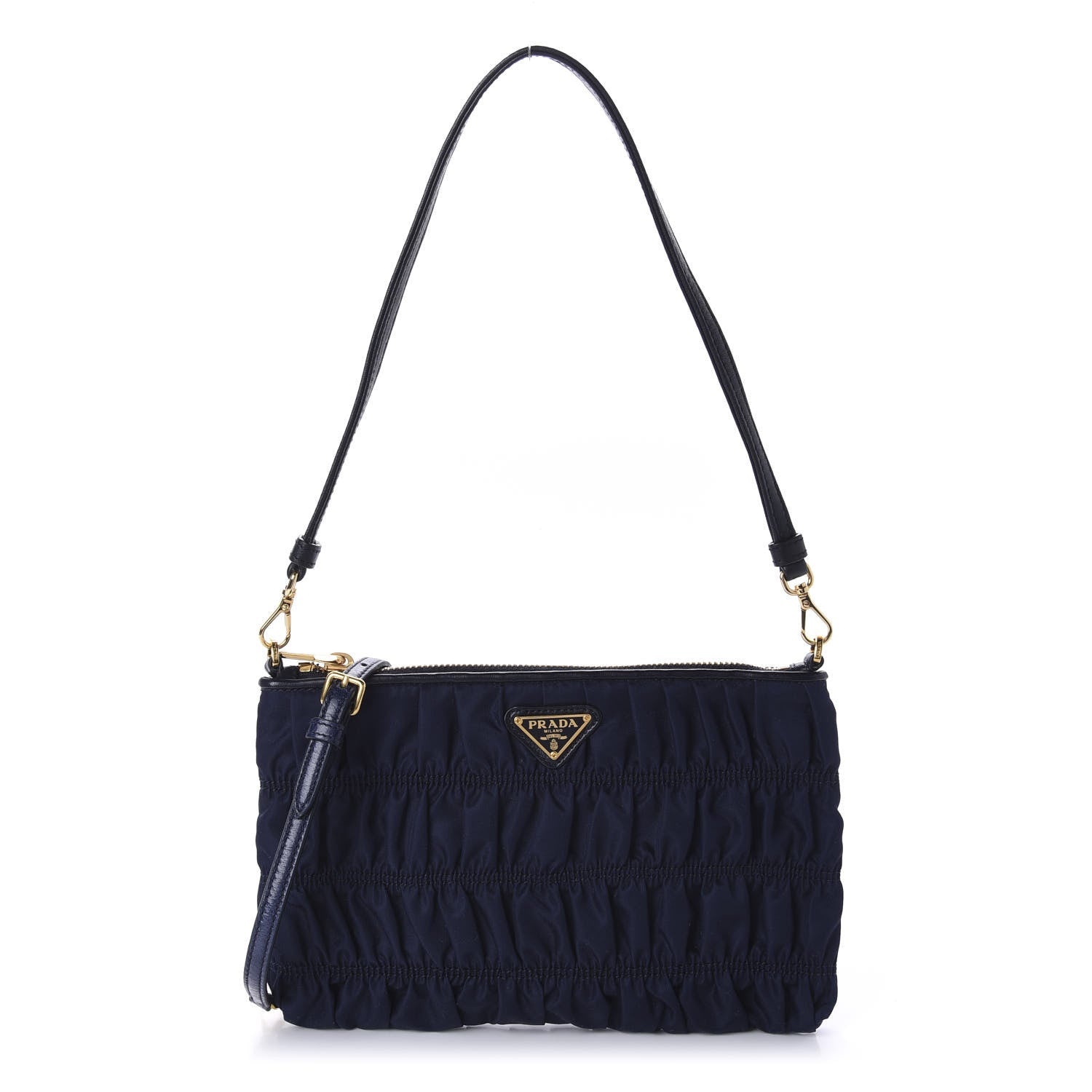 Prada Tessuto Nylon Gaufre Shoulder Bag Baltico 1 of 10