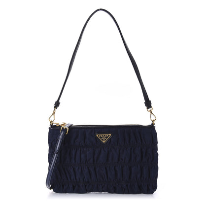 Prada Tessuto Nylon Gaufre Shoulder Bag Baltico 1 of 10