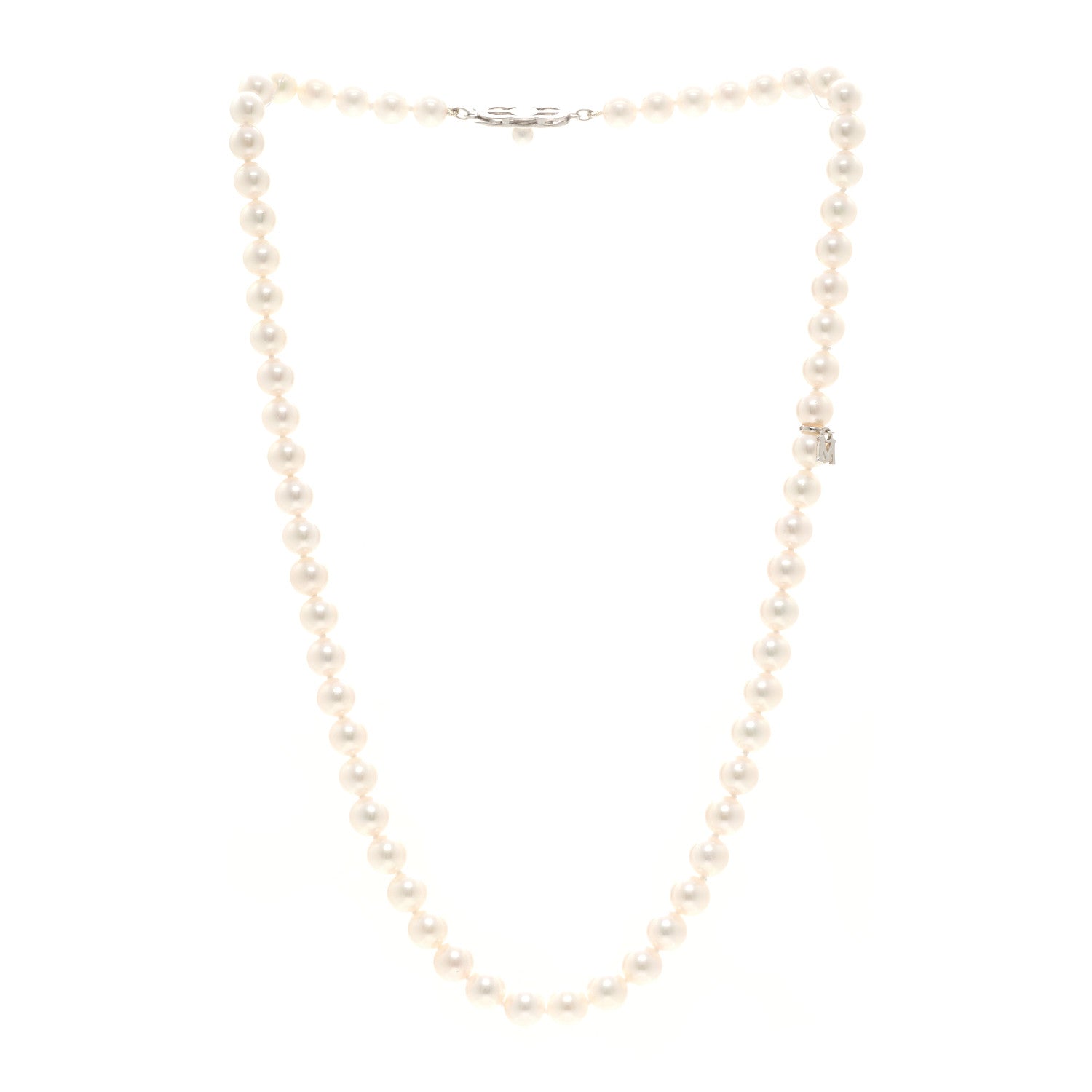 Mikimoto 18K White Gold Akoya Cultured Pearl 6.5-7mm Strand Necklace 3 of 5