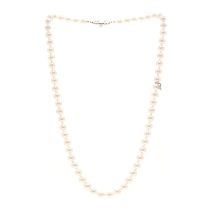 Mikimoto 18K White Gold Akoya Cultured Pearl 6.5-7mm Strand Necklace 3 of 5