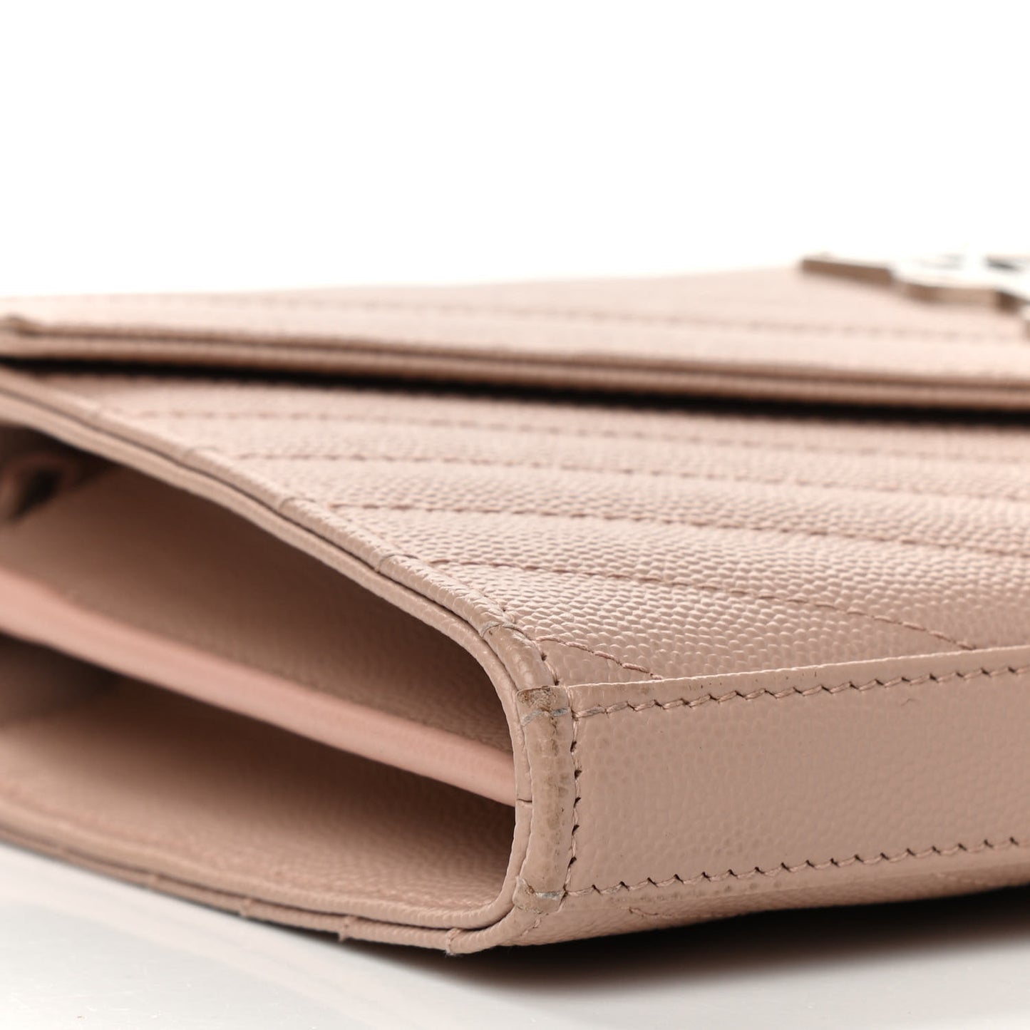Grain De Poudre Matelasse Chevron Cassandre Chain Wallet Pale Pink