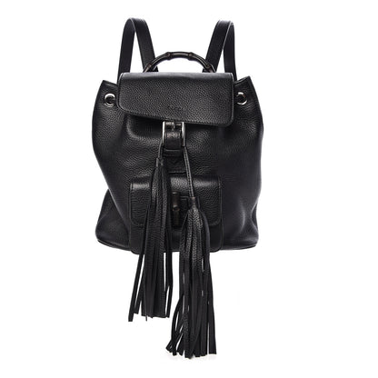 Gucci Calfskin Small Bamboo Backpack Black 1 of 10