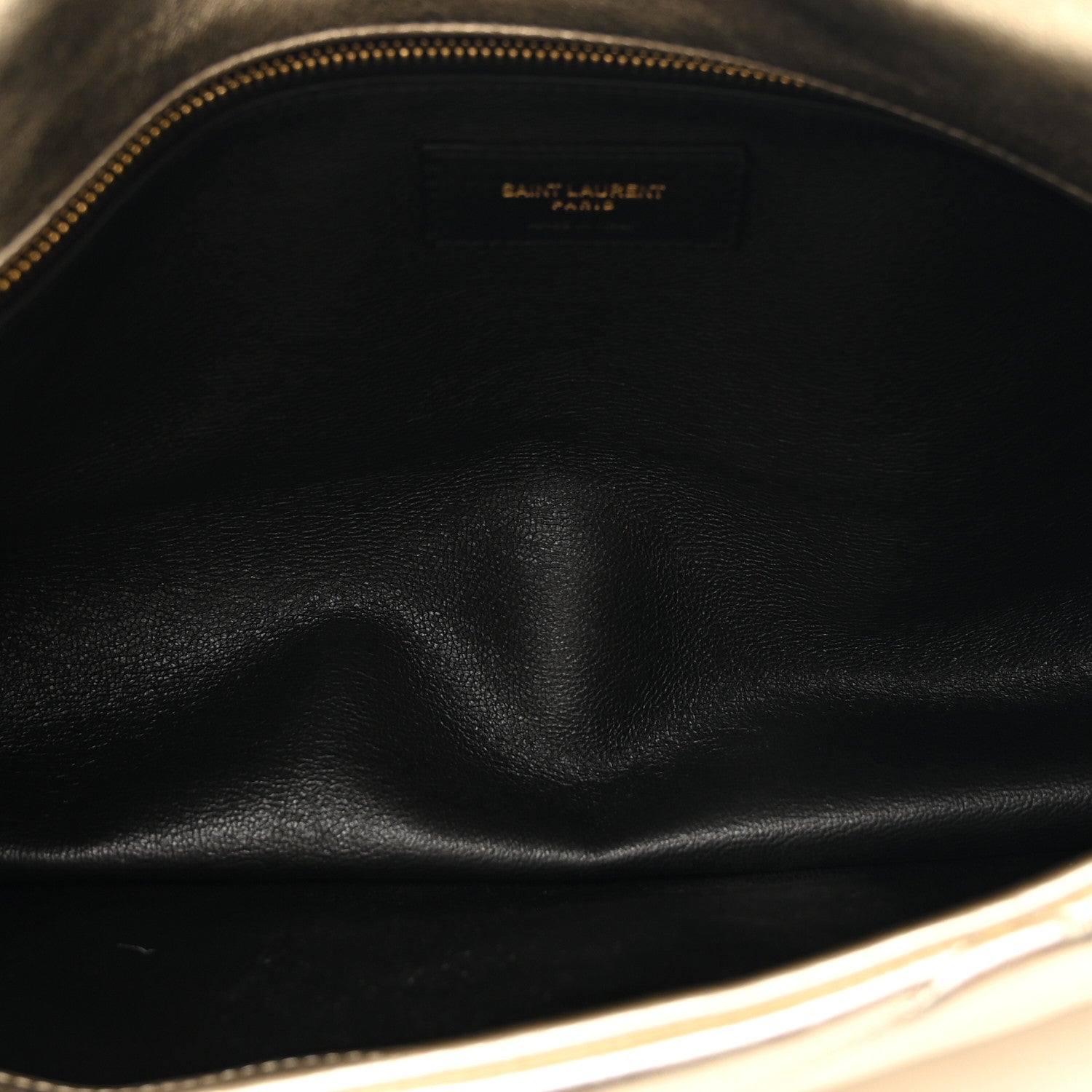 Saint Laurent Metallic Lambskin Quilted Sade Puffer Envelope Clutch Platino 5 of 8