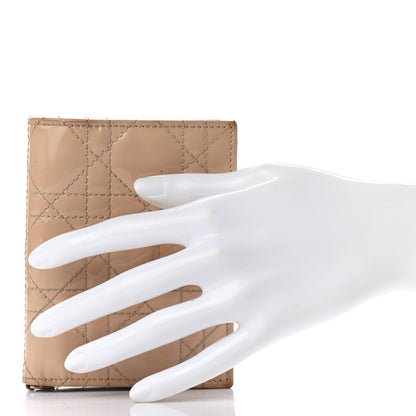 Christian Dior Patent Cannage Lady Dior Eden Wallet Beige 2 of 10
