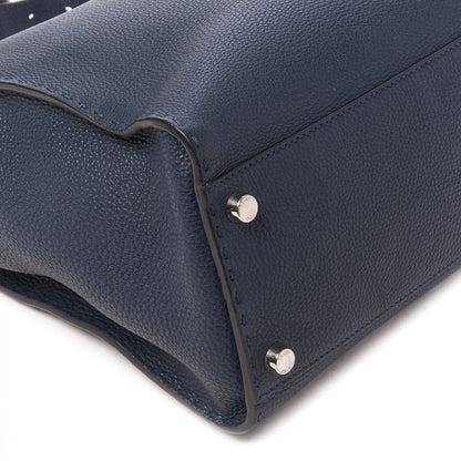 Fendi Cuoio Romano Selleria Bi-Color Large Mens Peekaboo Iconic Essential Satchel Lavagna Black 5 of 9