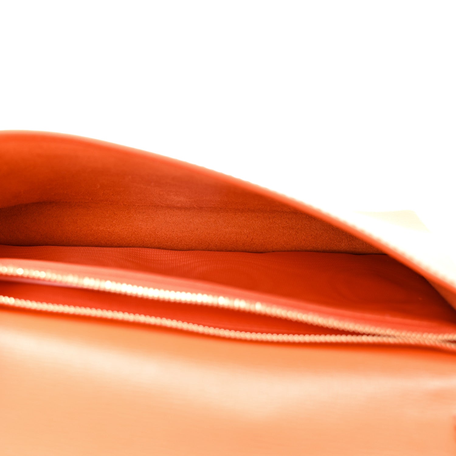Gucci Azalea Calfskin Enamel Horsebit 1955 Wallet On Chain Deep Orange 5 of 11