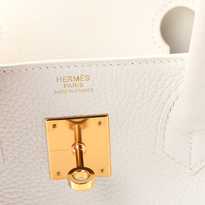 Hermes Taurillon Clemence Birkin 30 White 6 of 11
